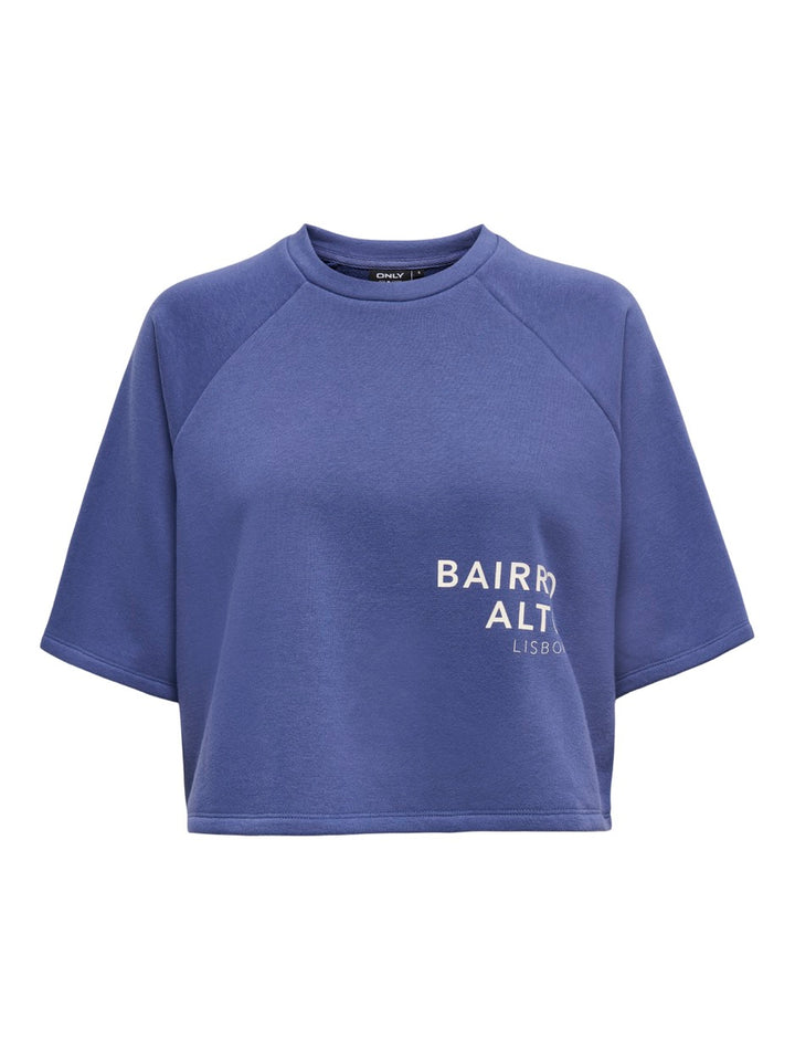 Onlcora S/s Print O-neck Ub Swt - Kobalt