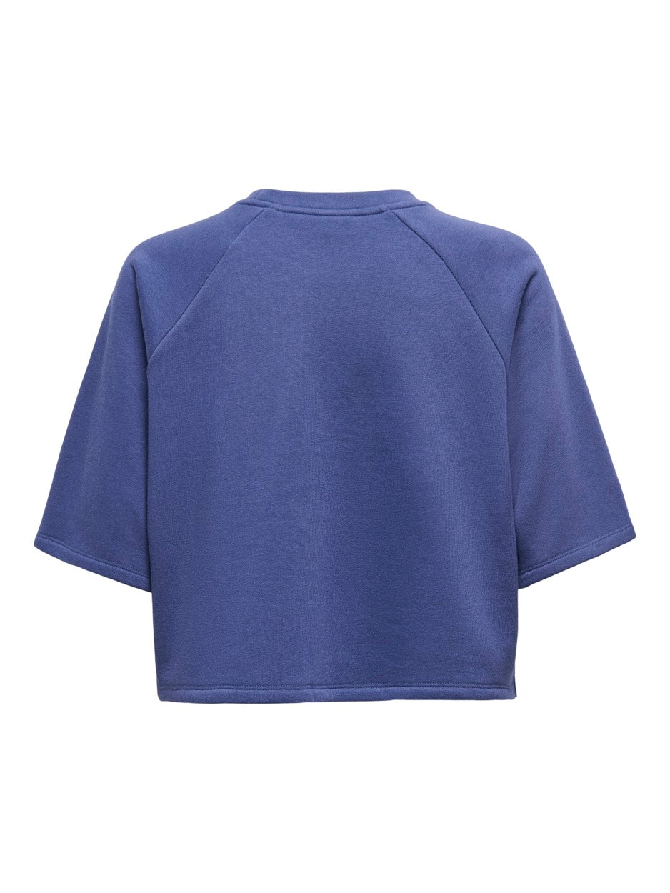 Onlcora S/s Print O-neck Ub Swt - Kobalt