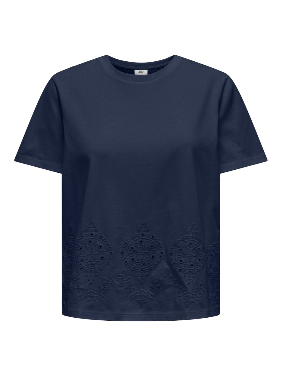 Jdycif Ss Broderie Anglaise Top - Navy