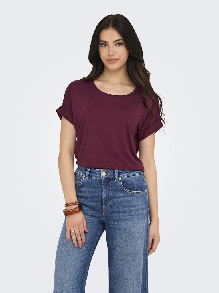 Onlmoster S/s O-neck Top Noos Jrs - Bordeaux