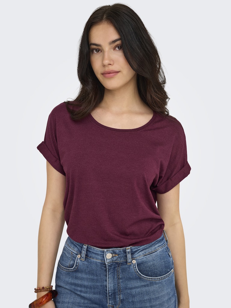 Onlmoster S/s O-neck Top Noos Jrs - Bordeaux