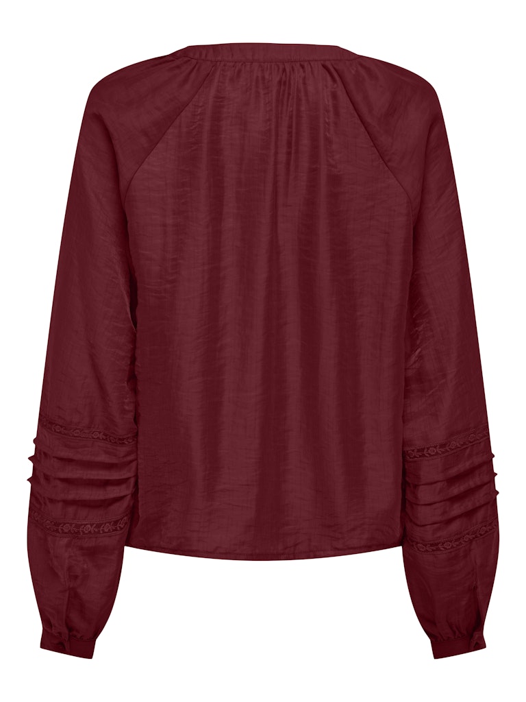 Jdysully L/s Lace Top Wvn - Bordeaux