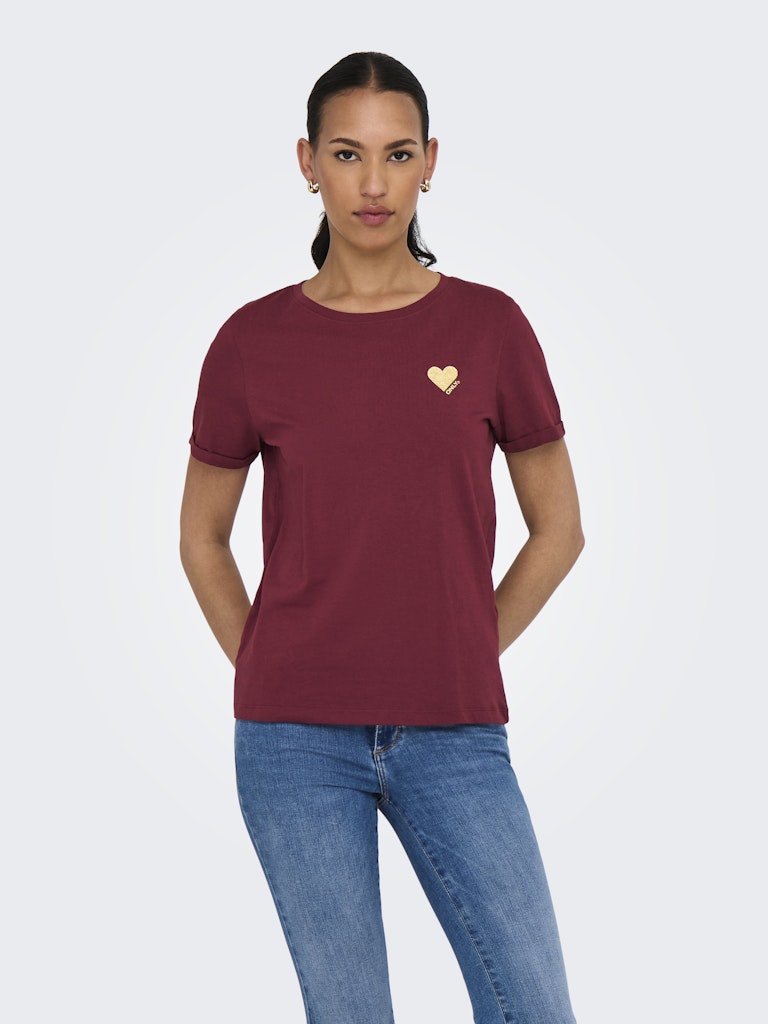 Onlkita Life S/s Top Noos - Bordeaux