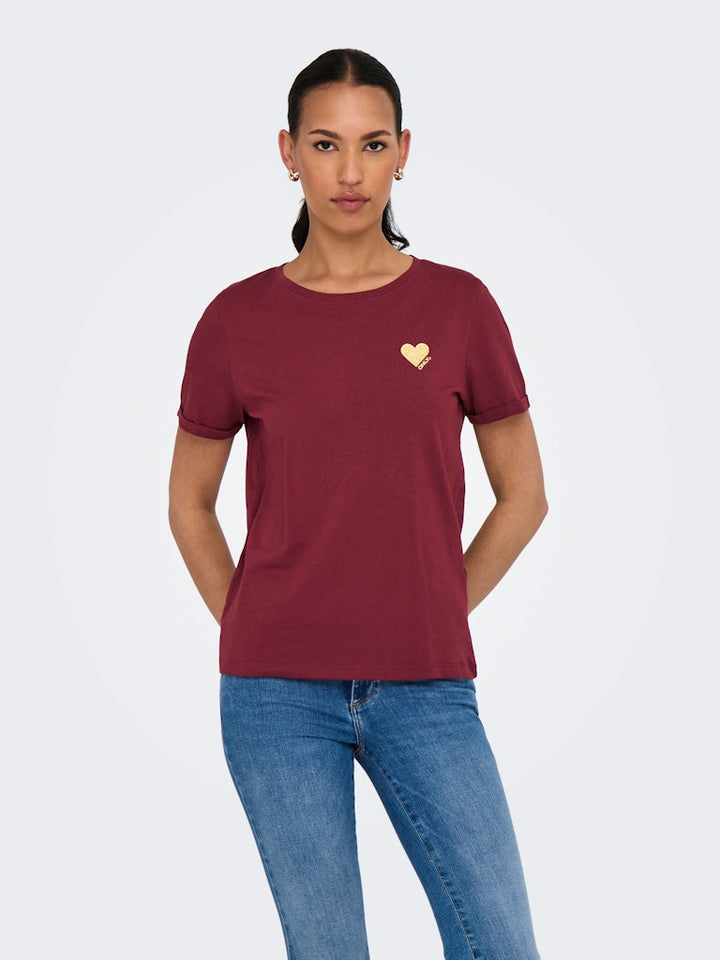Onlkita Life S/s Top Noos - Bordeaux