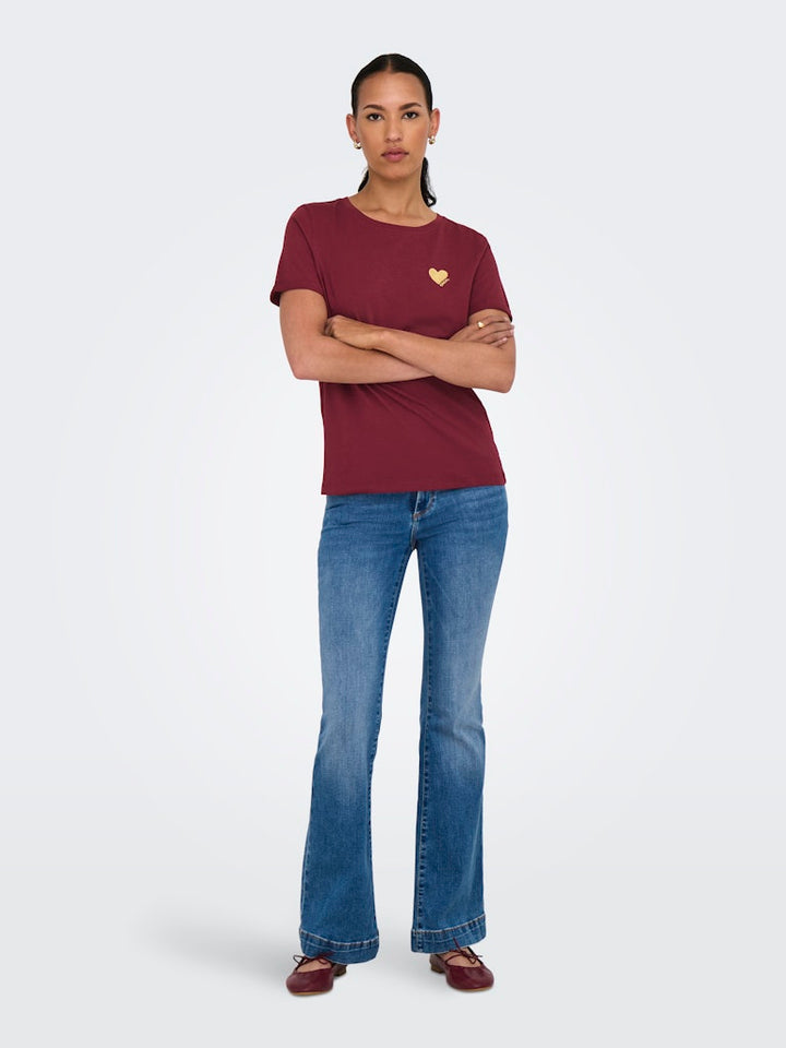 Onlkita Life S/s Top Noos - Bordeaux