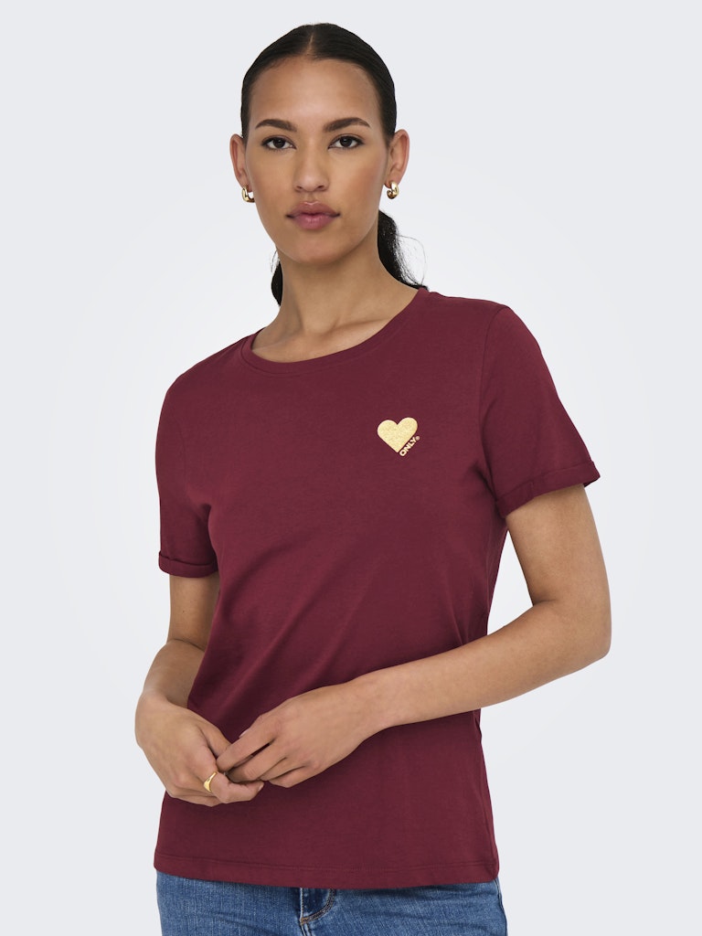 Onlkita Life S/s Top Noos - Bordeaux