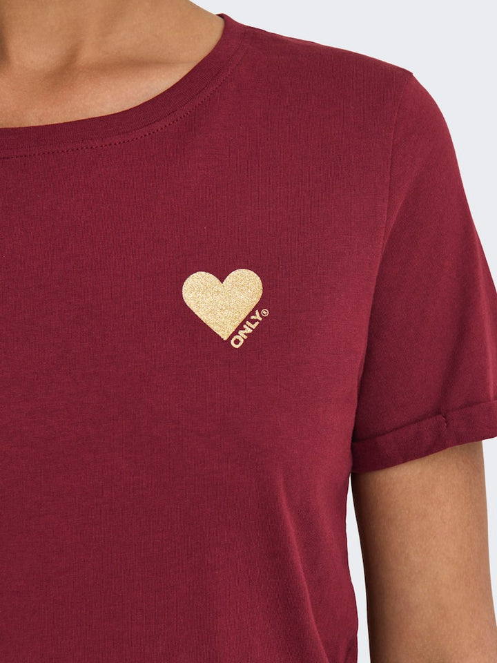 Onlkita Life S/s Top Noos - Bordeaux