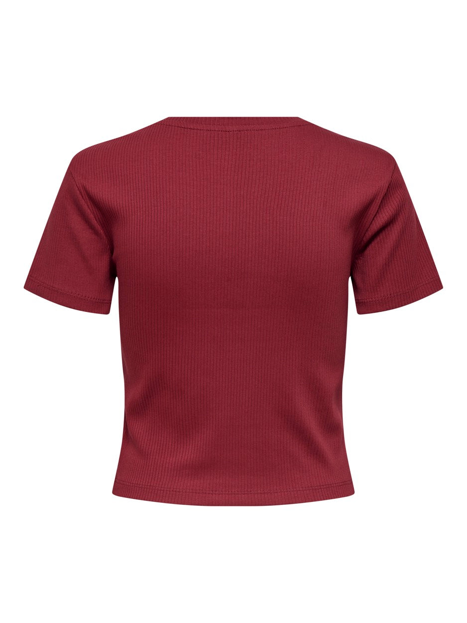 Onlvela Life S/s Short Emb. Tee Box Jrs - Bordeaux