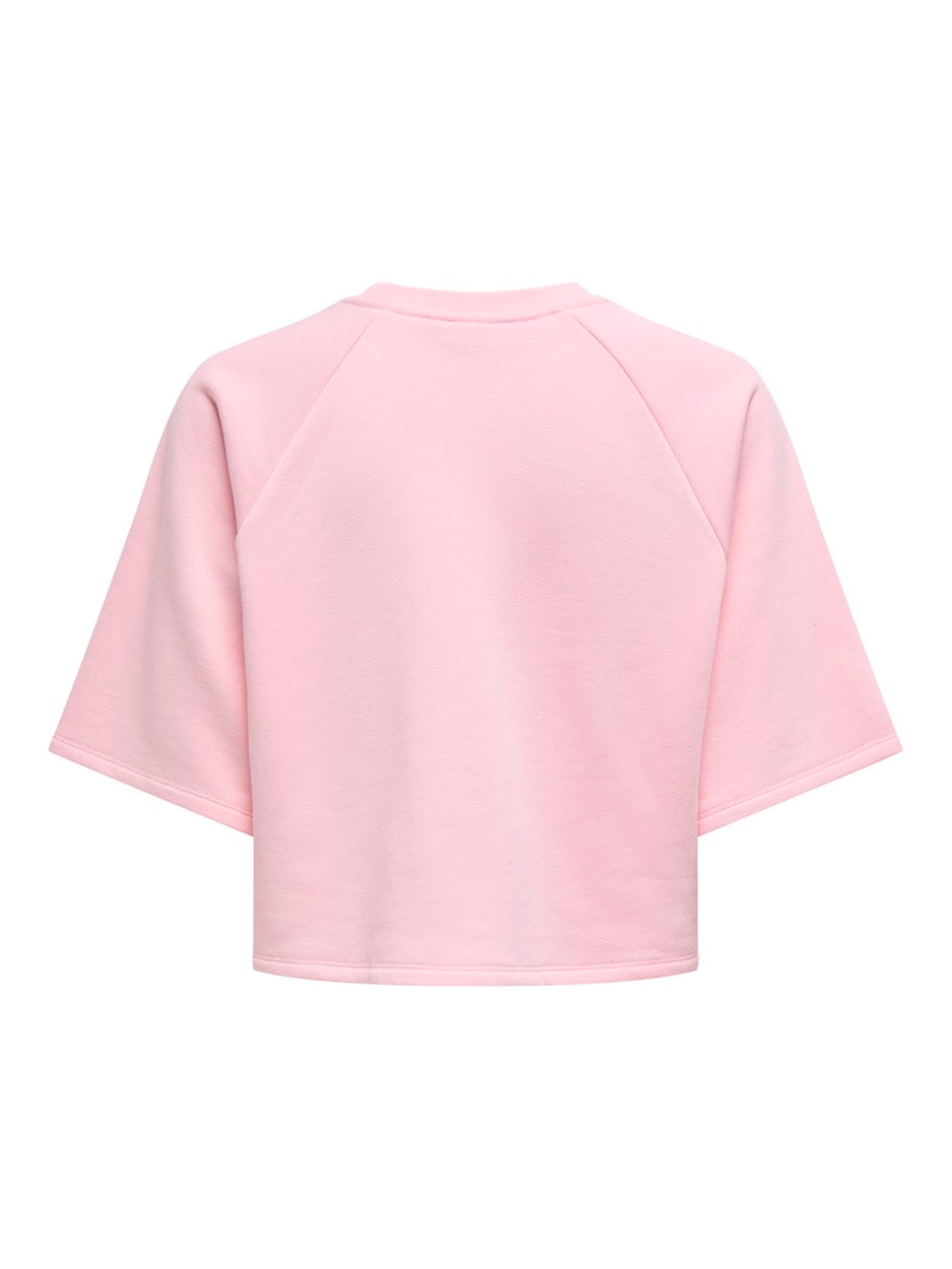 Onlcora S/s Print O-neck Ub Swt - Licht Roze