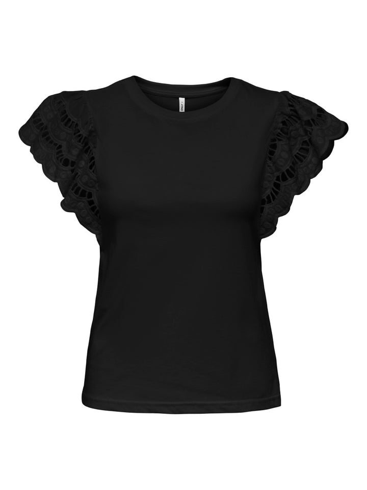 Onlmacy S/s O-neck Mix Top Box Jrs - Zwart