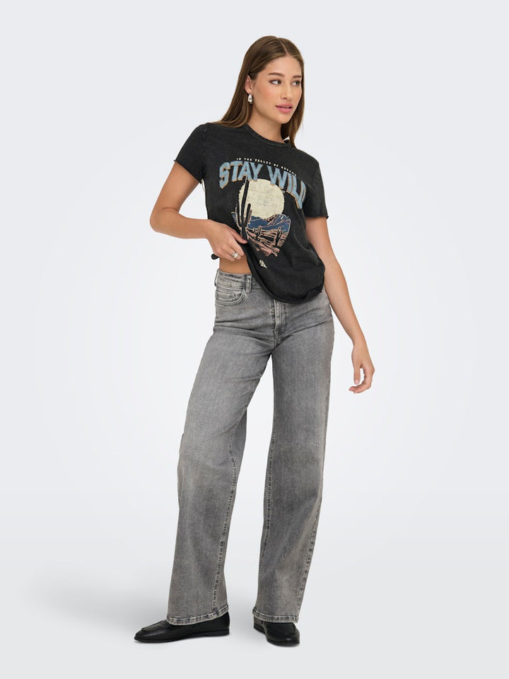 Onllucy Life Reg S/s Top Jrs Noos - Zwart