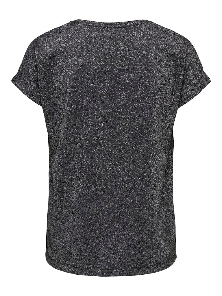 Onlmoster Glitter S/s Top Jrs - Zwart