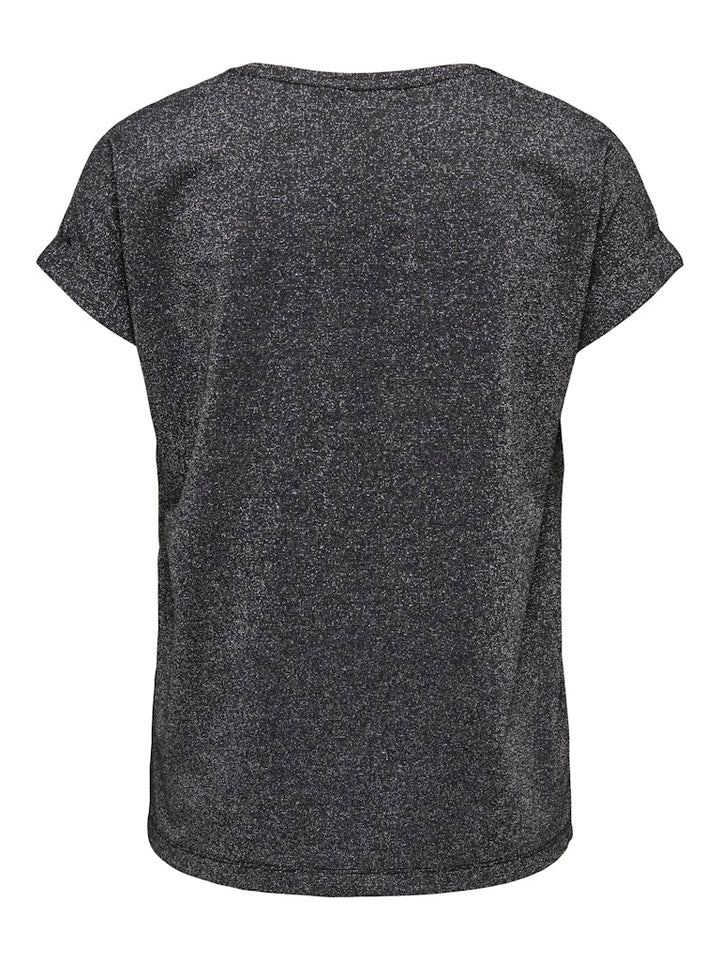 Onlmoster Glitter S/s Top Jrs - Zwart