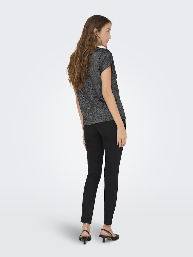 Onlmoster Glitter S/s Top Jrs - Zwart