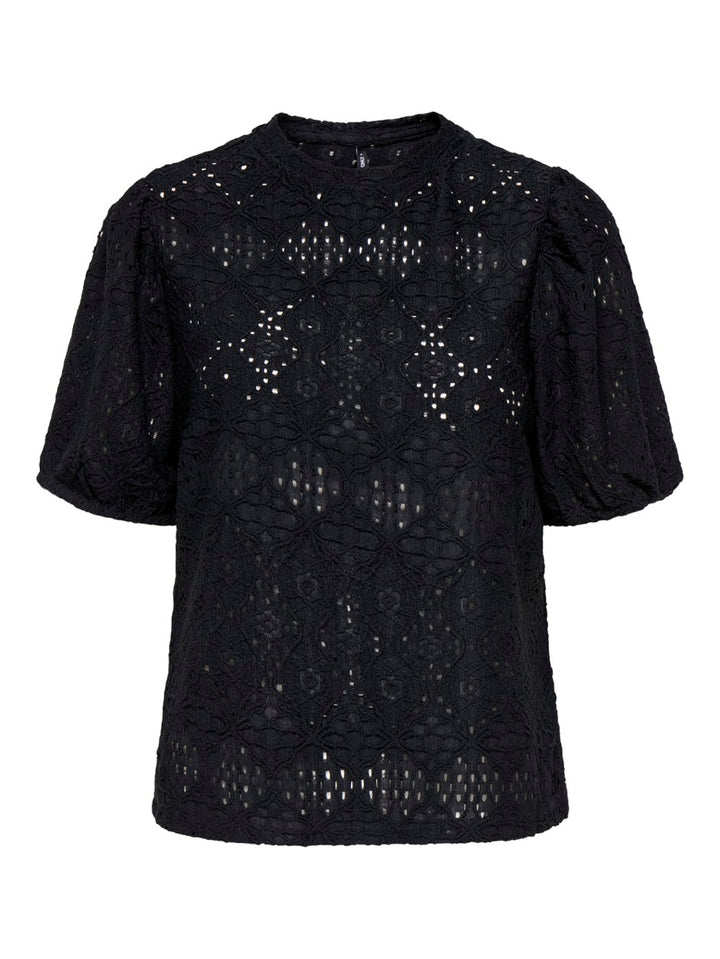 Onlluz S/s Puff Sleeve Top Jrs - Zwart