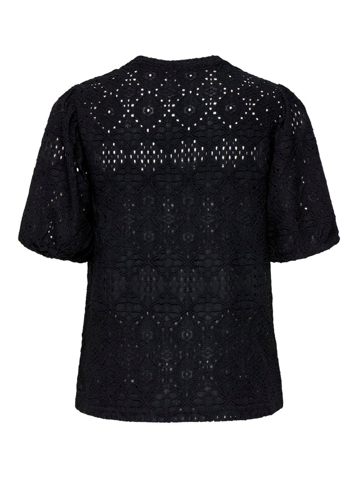 Onlluz S/s Puff Sleeve Top Jrs - Zwart