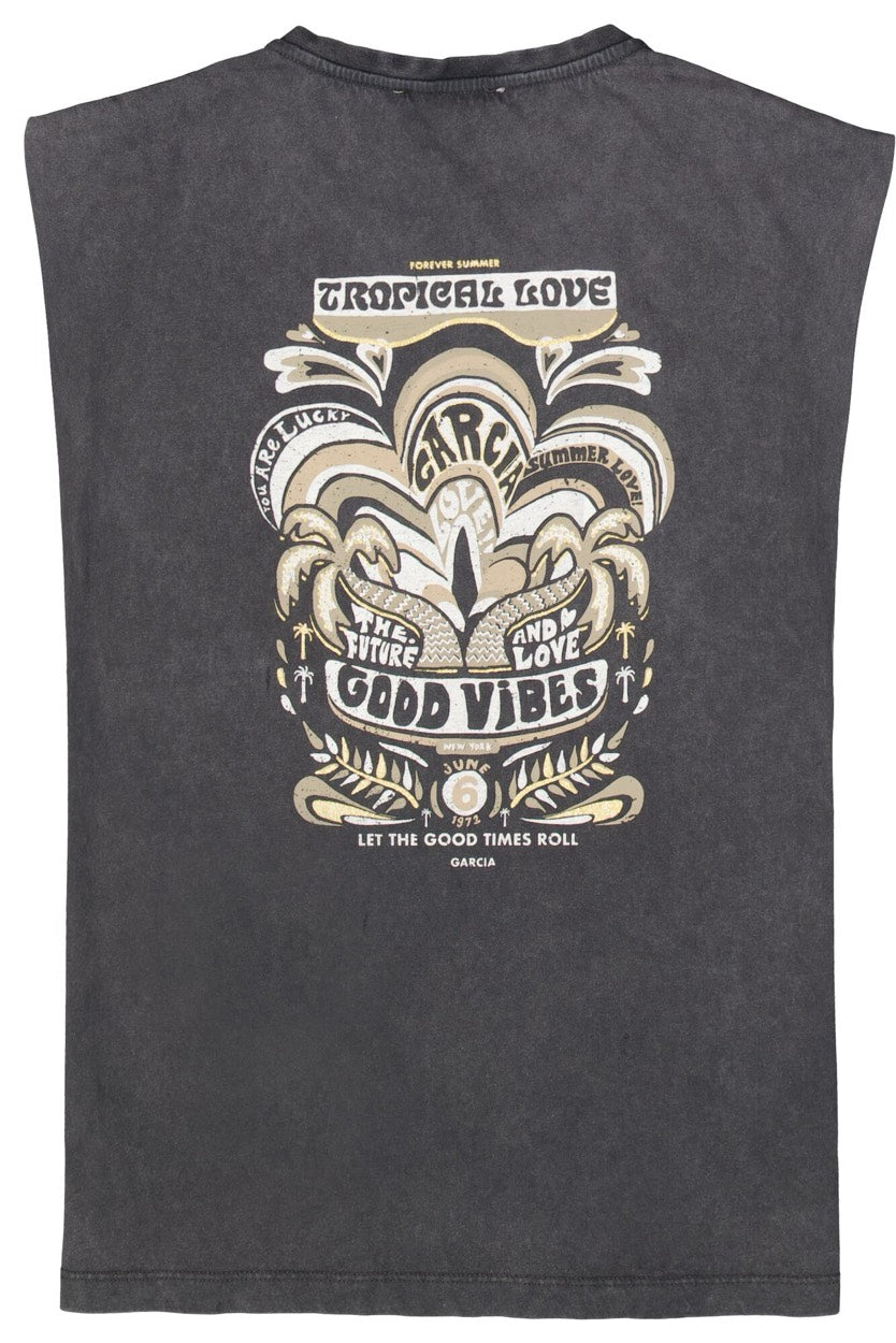 Garcia - Korte mouw T-shirts - 4339.85.0170 - Antraciet