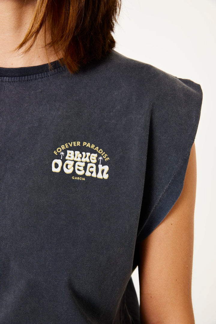 Garcia - Korte mouw T-shirts - 4339.85.0170 - Antraciet