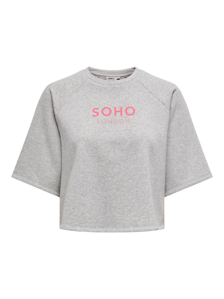 Onlcora S/s Print O-neck Ub Swt - Grijs Melee