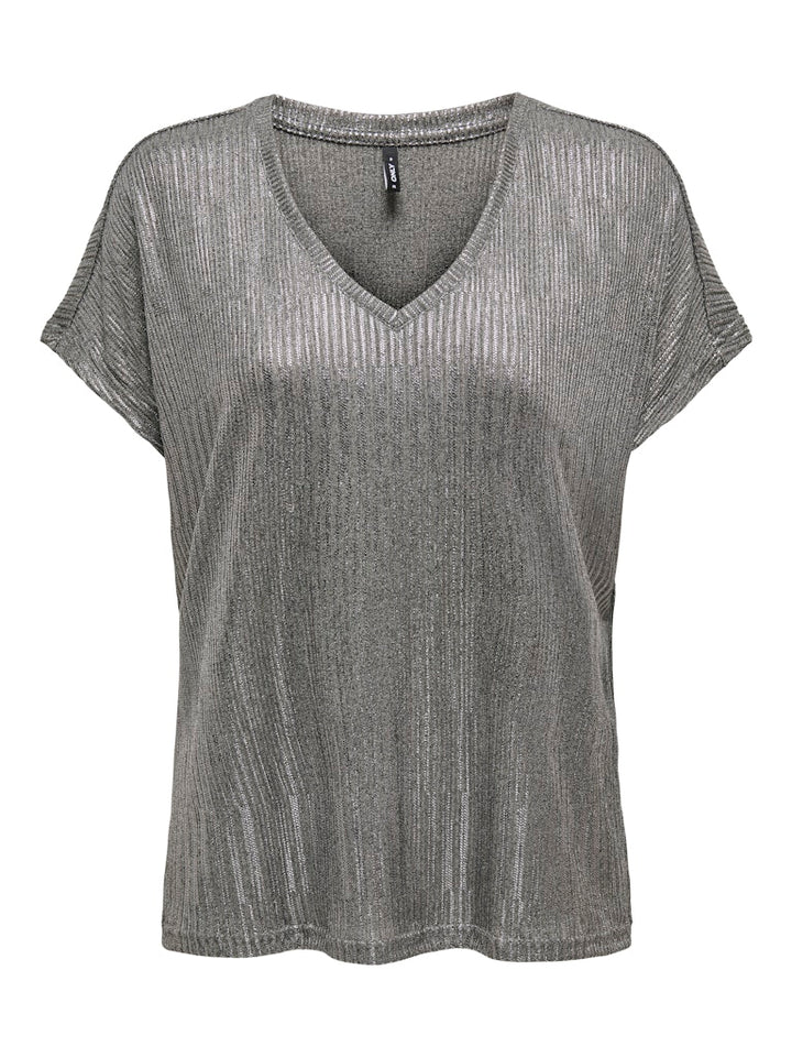 Onlmirinda S/s V-neck Top Pri Jrs - Zilverkleurig