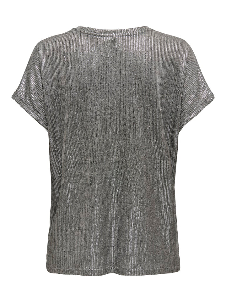 Onlmirinda S/s V-neck Top Pri Jrs - Zilverkleurig