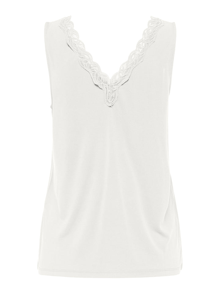 Onlfree Life S/l V-neck Lace Mix Top Jrs - Off-white