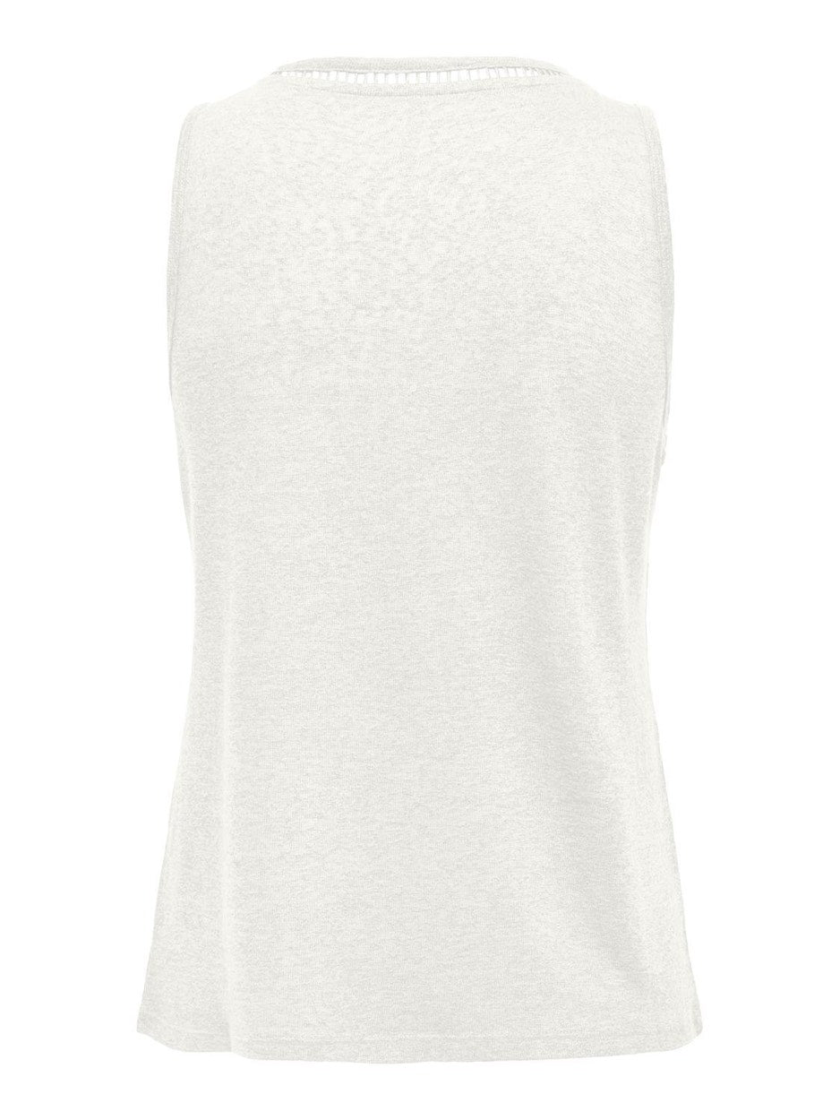 Onlpenny S/l V-neck Top Jrs - Off-white