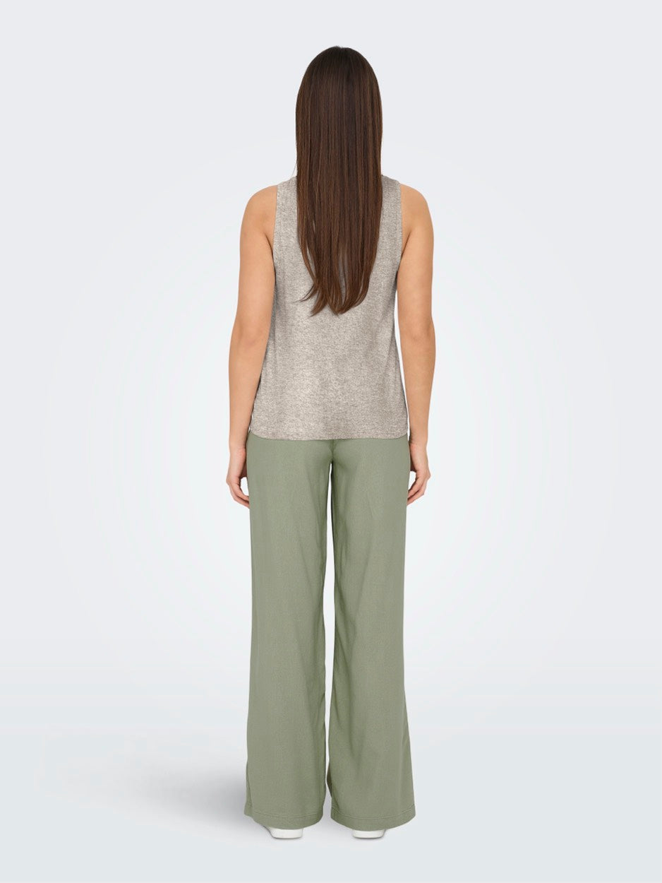 Onlpenny S/l V-neck Top Jrs Noos - Zand