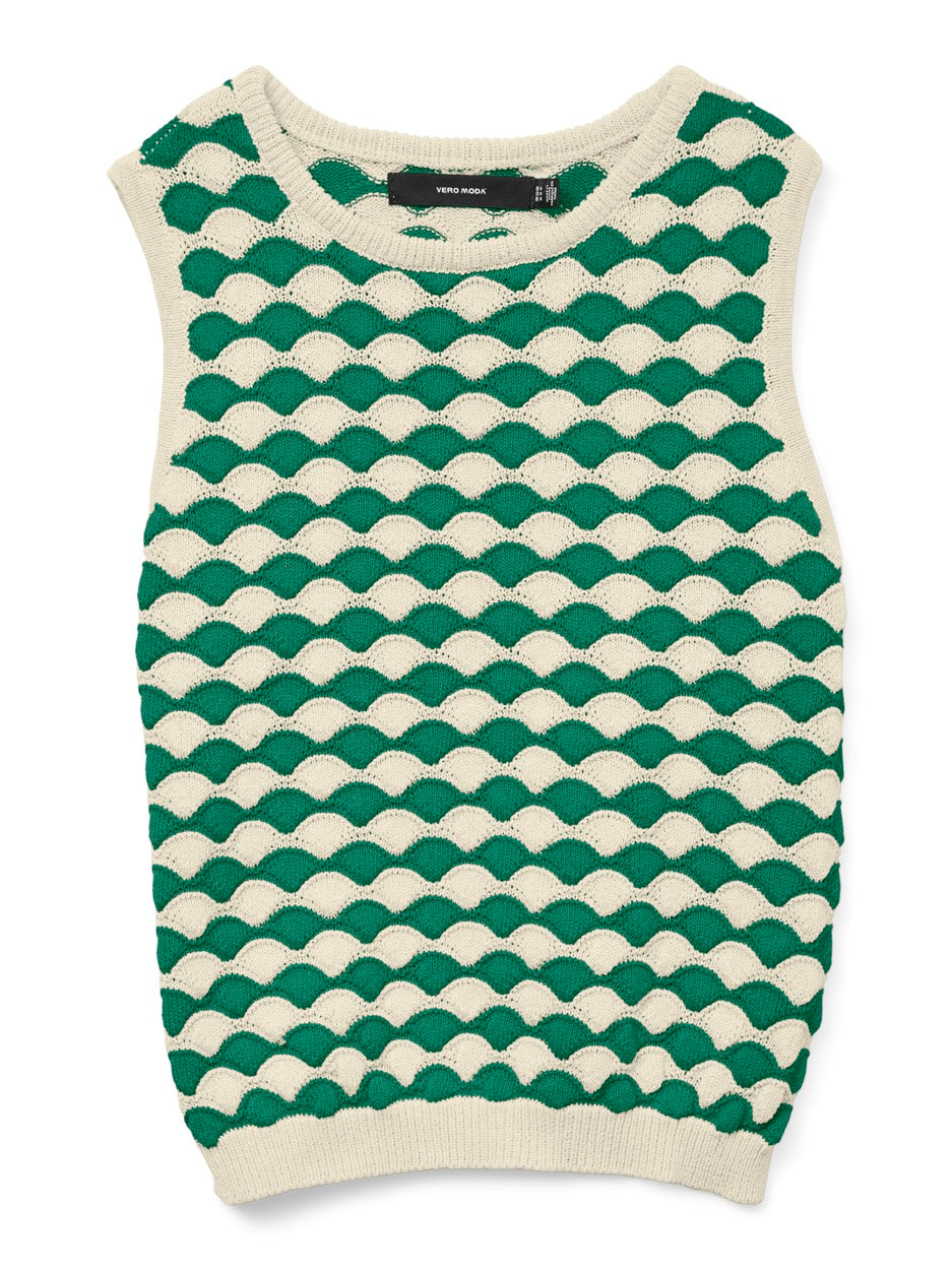 Vmcarry Sl O-neck Top Ga - Ecru Dessin