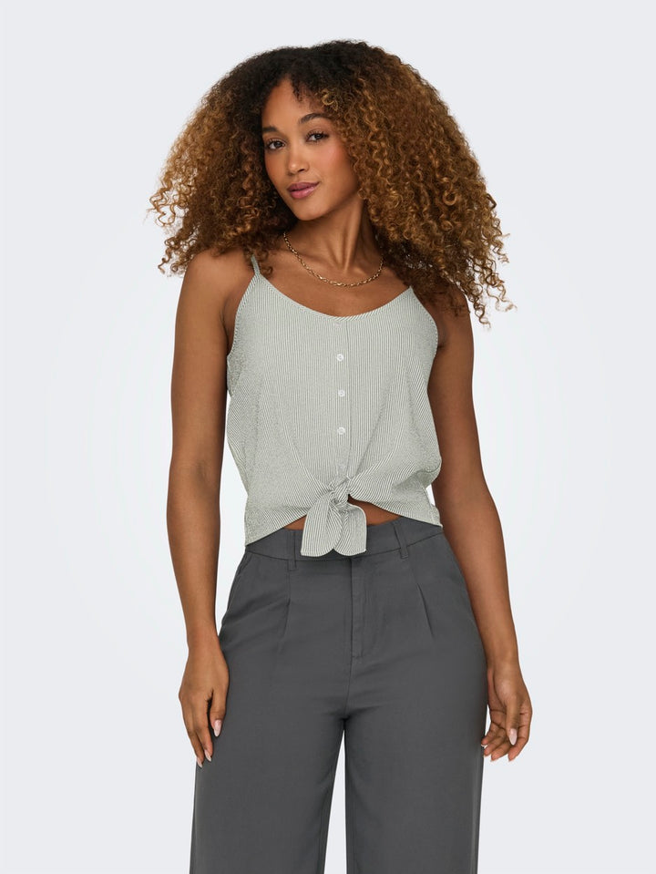 Onllecey Sl Knot Singlet Noos Wvn - Groen Dessin