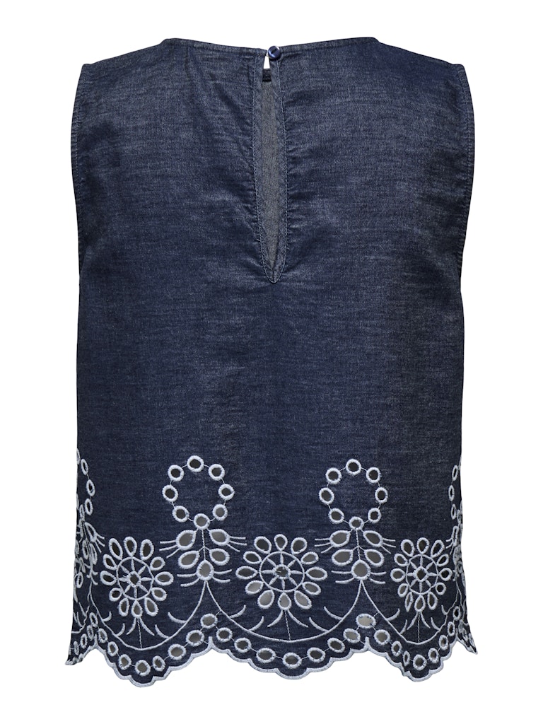 Jdymargot S/l Embroidery Top Wvn - Blue Denim