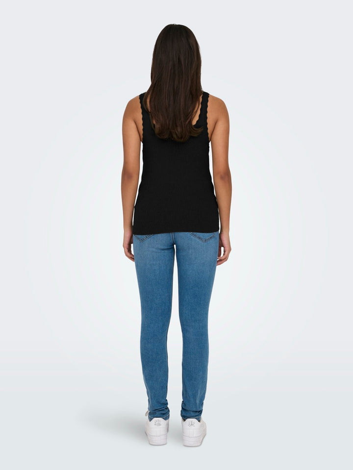 Onlgemma Sl U-neck Knt Nca - Zwart