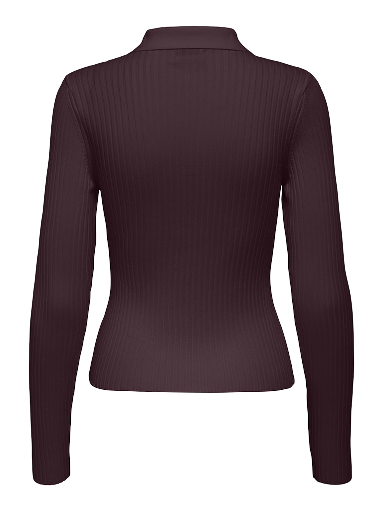 Onlelisa L/s Rib Polo Rp Knt - Bordeaux