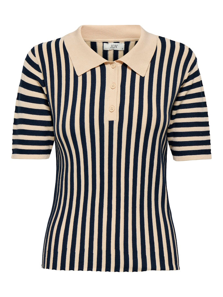 Jdynola 2/4 Collar Pullover Knt - Blauw Dessin