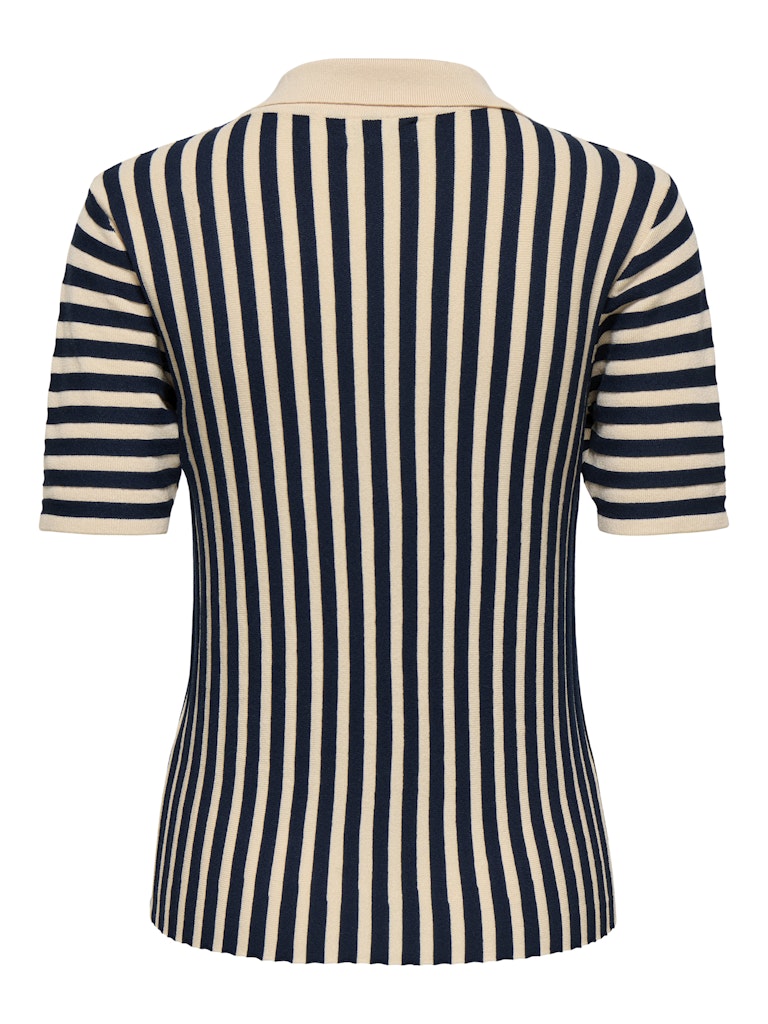 Jdynola 2/4 Collar Pullover Knt - Blauw Dessin