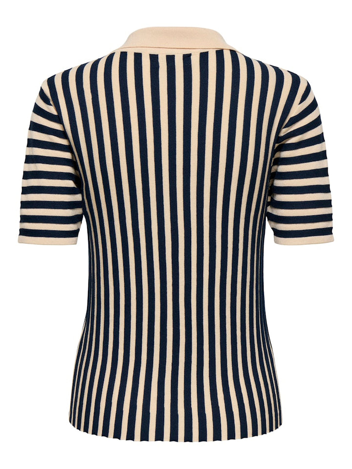 Jdynola 2/4 Collar Pullover Knt - Blauw Dessin