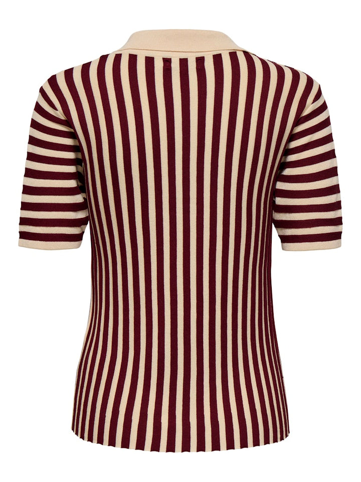 Jdynola 2/4 Collar Pullover Knt - Rood Dessin