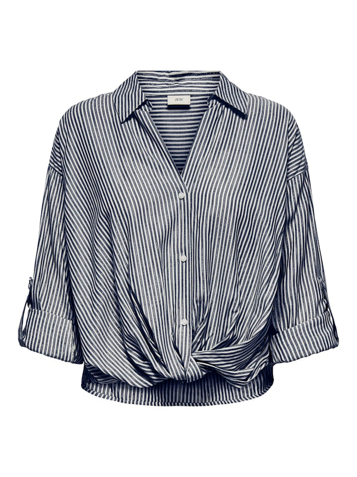 Jdyselma L/s Knot Lurex Shirt Wvn - Wit Dessin