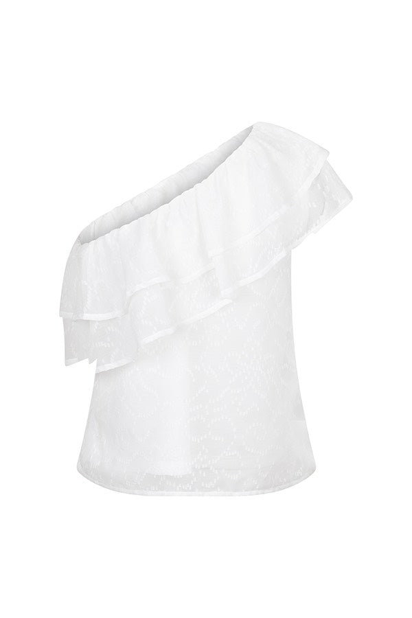 Top Indira - Wit Dessin