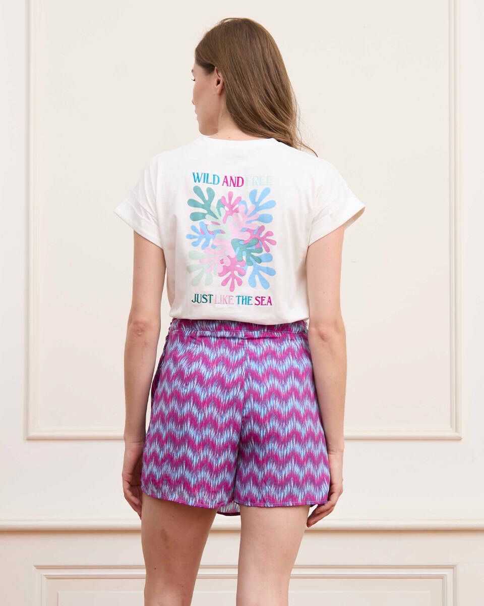 T-shirt Aurora - Wit Dessin