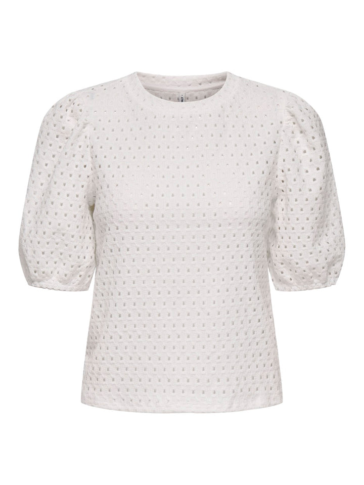 Onlelisa S/s O-neck Top Box Jrs - Off-white