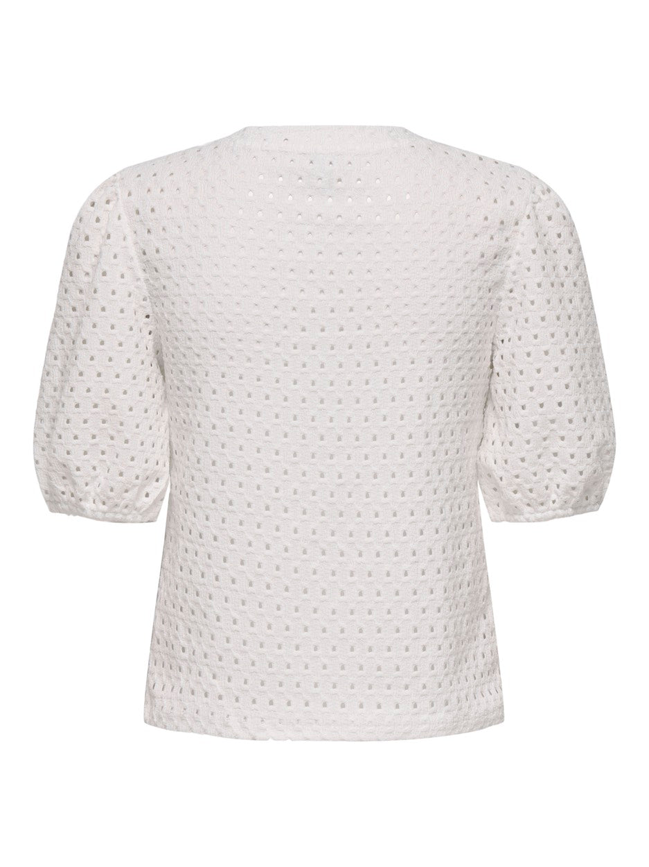 Onlelisa S/s O-neck Top Box Jrs - Off-white