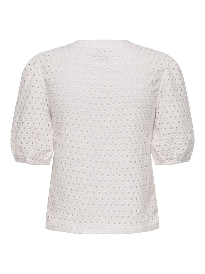 Onlelisa S/s O-neck Top Box Jrs - Off-white