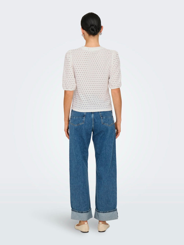 Onlelisa S/s O-neck Top Box Jrs - Off-white