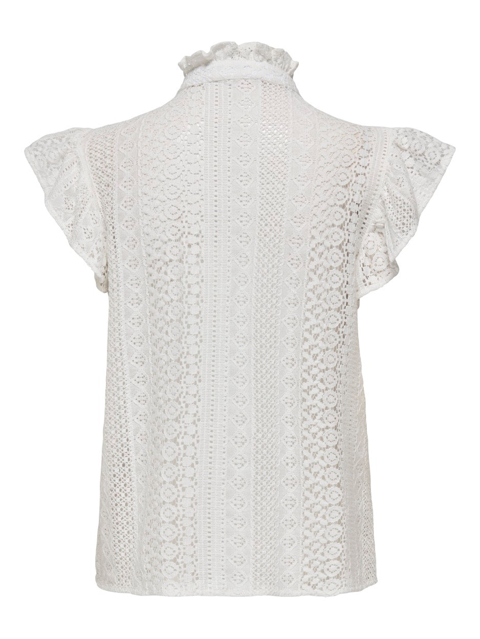 Onlgabina Cap Sleeve Top Wvn - Off-white