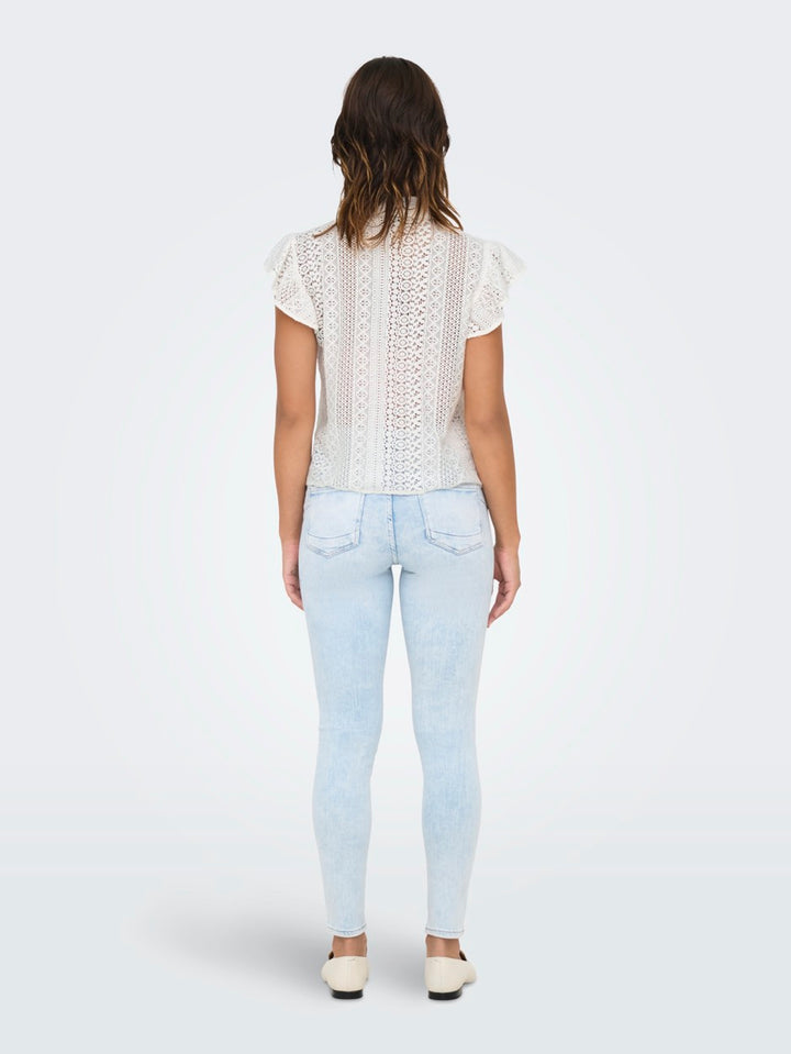 Onlgabina Cap Sleeve Top Wvn - Off-white