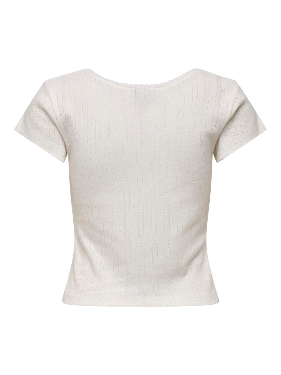 Jdysalsa S/s Short O Neck Top Jrs D - Off-white