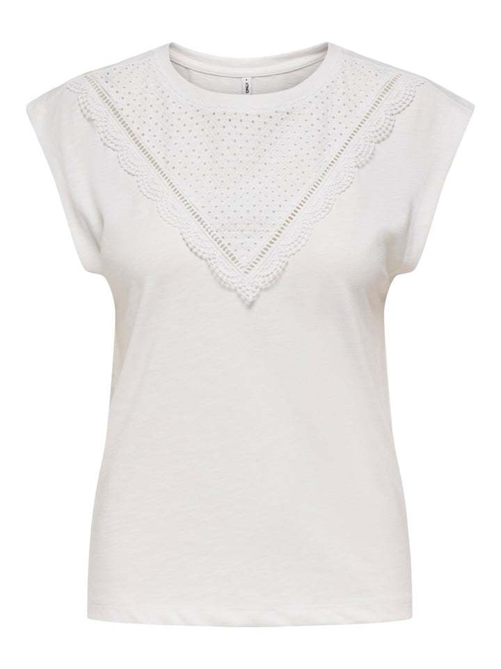 Onldelia S/l O-neck Mix Top Box Jrs - Off-white