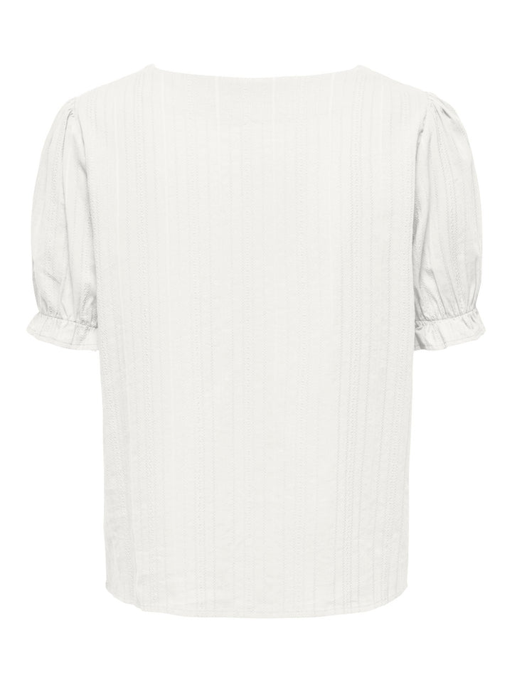 Onlerika Ss V-neck Top Wvn Cs - Off-white