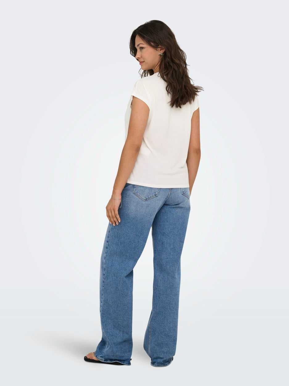 Onlfree Life Batsleeve O-neck Mix Topjrs - Off-white